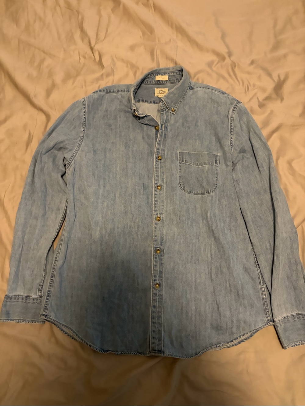 J. Crew Light Blue Denim Button-Down Shirt